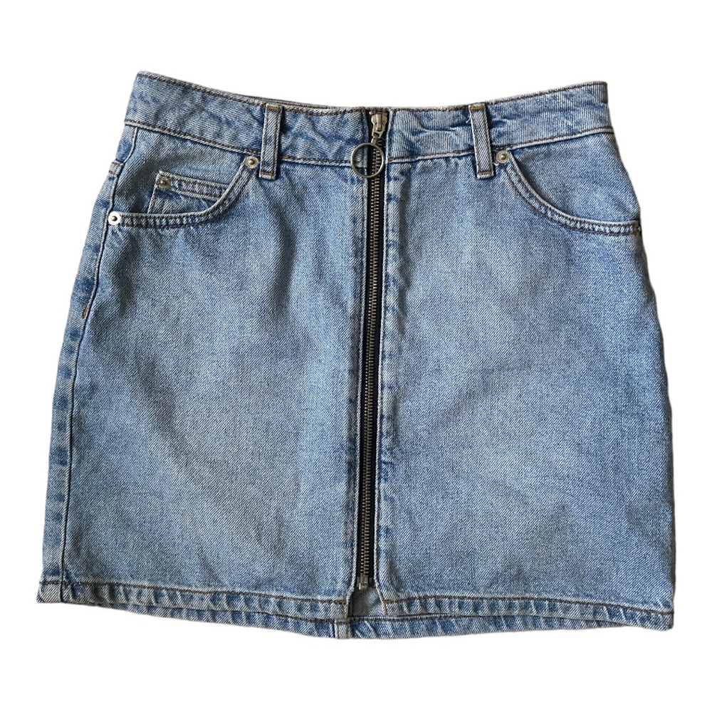 TopShop Moto Blue Denim Skirt Women Size 4